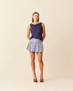 Ruby Rodeo Mini Skirt - Navy Stripe