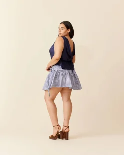 Ruby Rodeo Mini Skirt - Navy Stripe