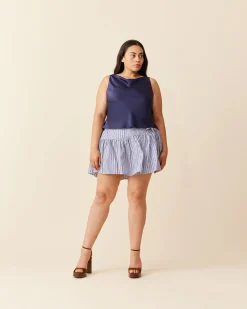 Ruby Rodeo Mini Skirt - Navy Stripe