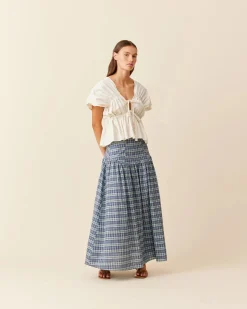 Ruby Trulli Skirt - Navy Yellow Tartan | PRE ORDER | Arriving 28 March