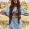 Sabbi Flaming Cowboy Tee - Sky