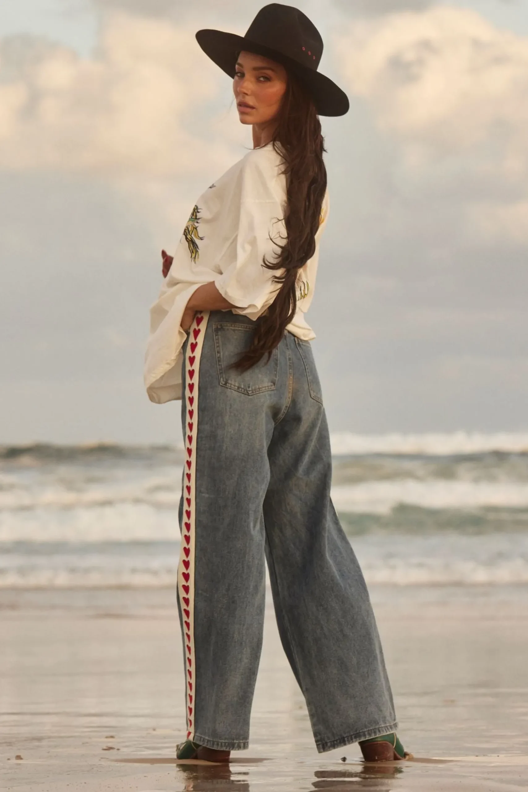 Sabbi Raving Hearts Jeans - Denim