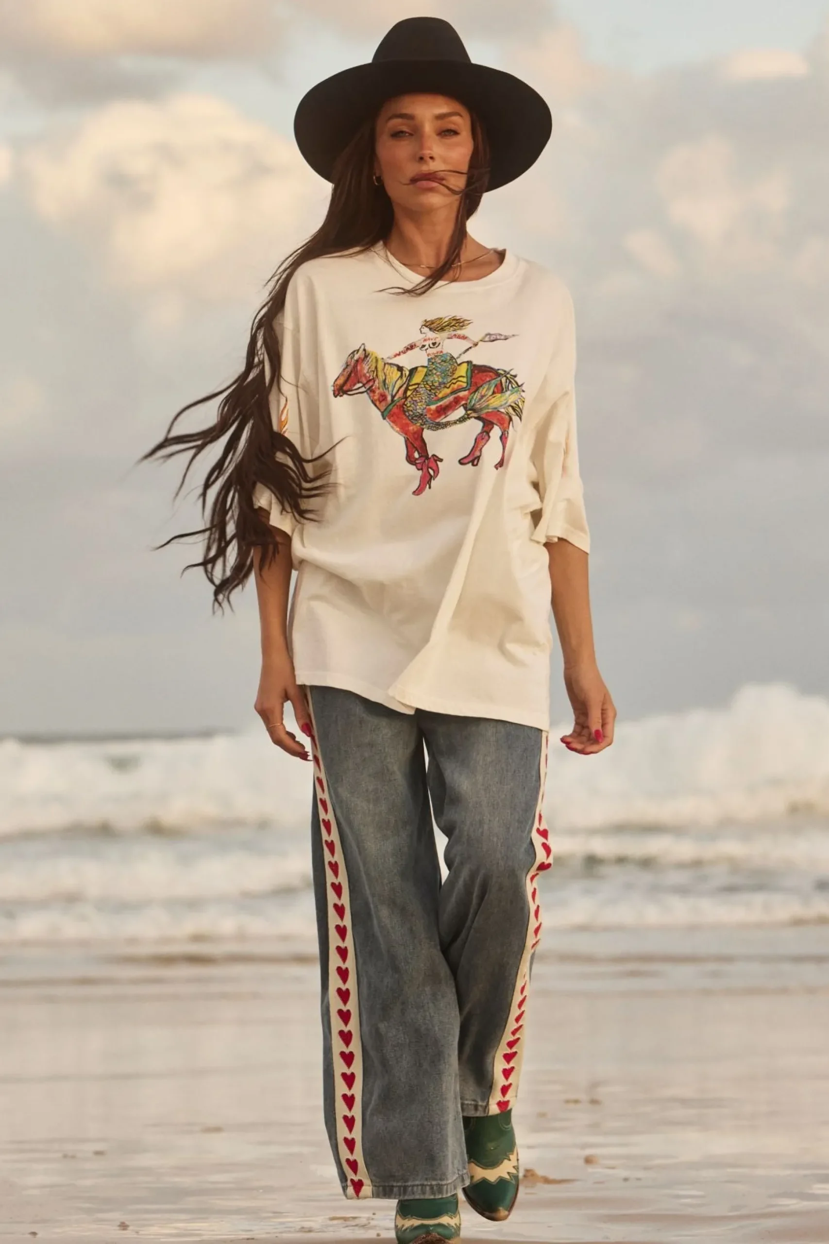 Sabbi Raving Hearts Jeans - Denim