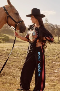 Sabbi The Flaming Cowboy Chido Pants - Black