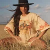 Sabbi The Flaming Cowboy Tee - Sand