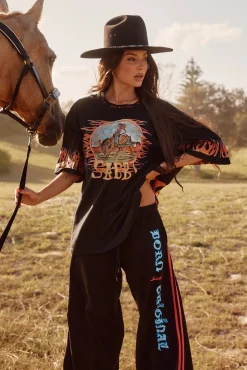 Sabbi The Flaming Cowboy Chido Pants - Black