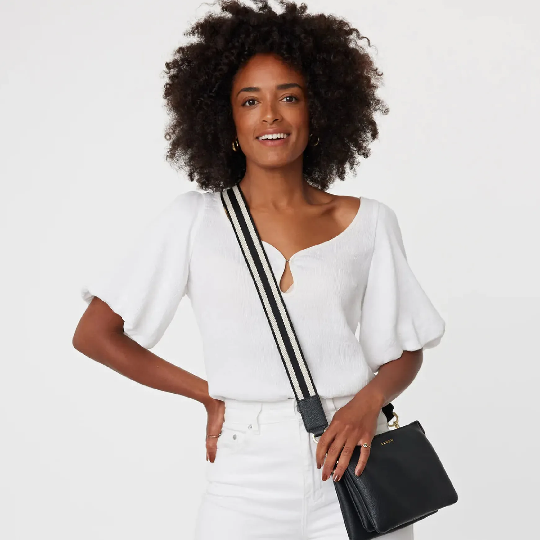 SABEN Feature Strap - Black + White