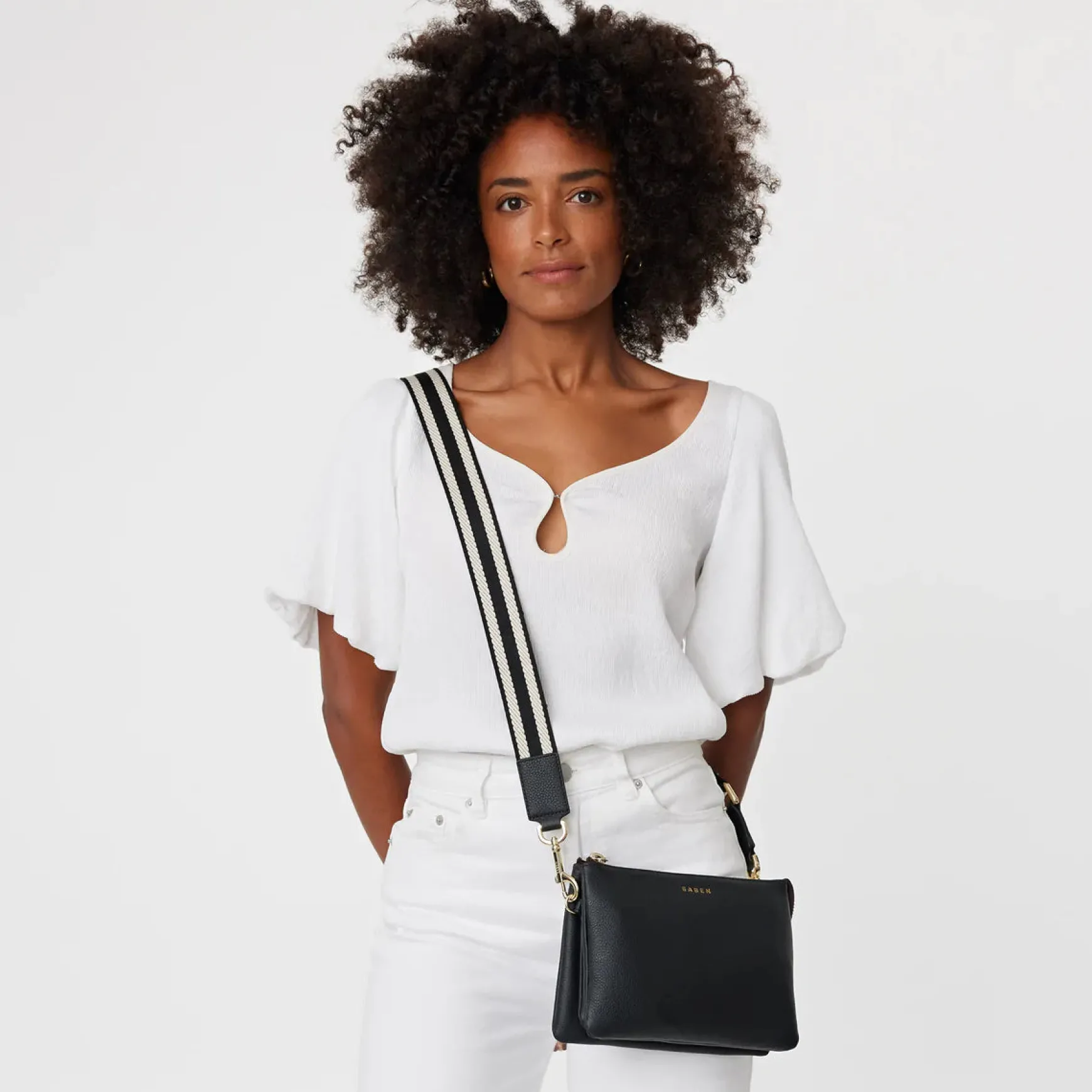 SABEN Feature Strap - Black + White