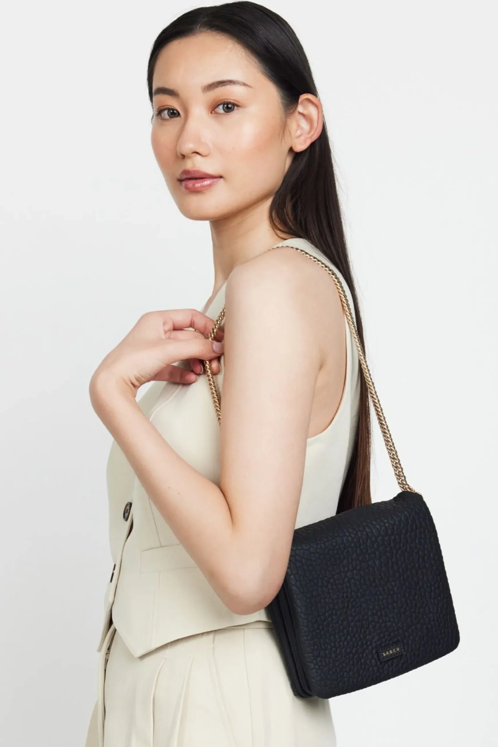 SABEN Fox Crossbody Bag - Black Bubble