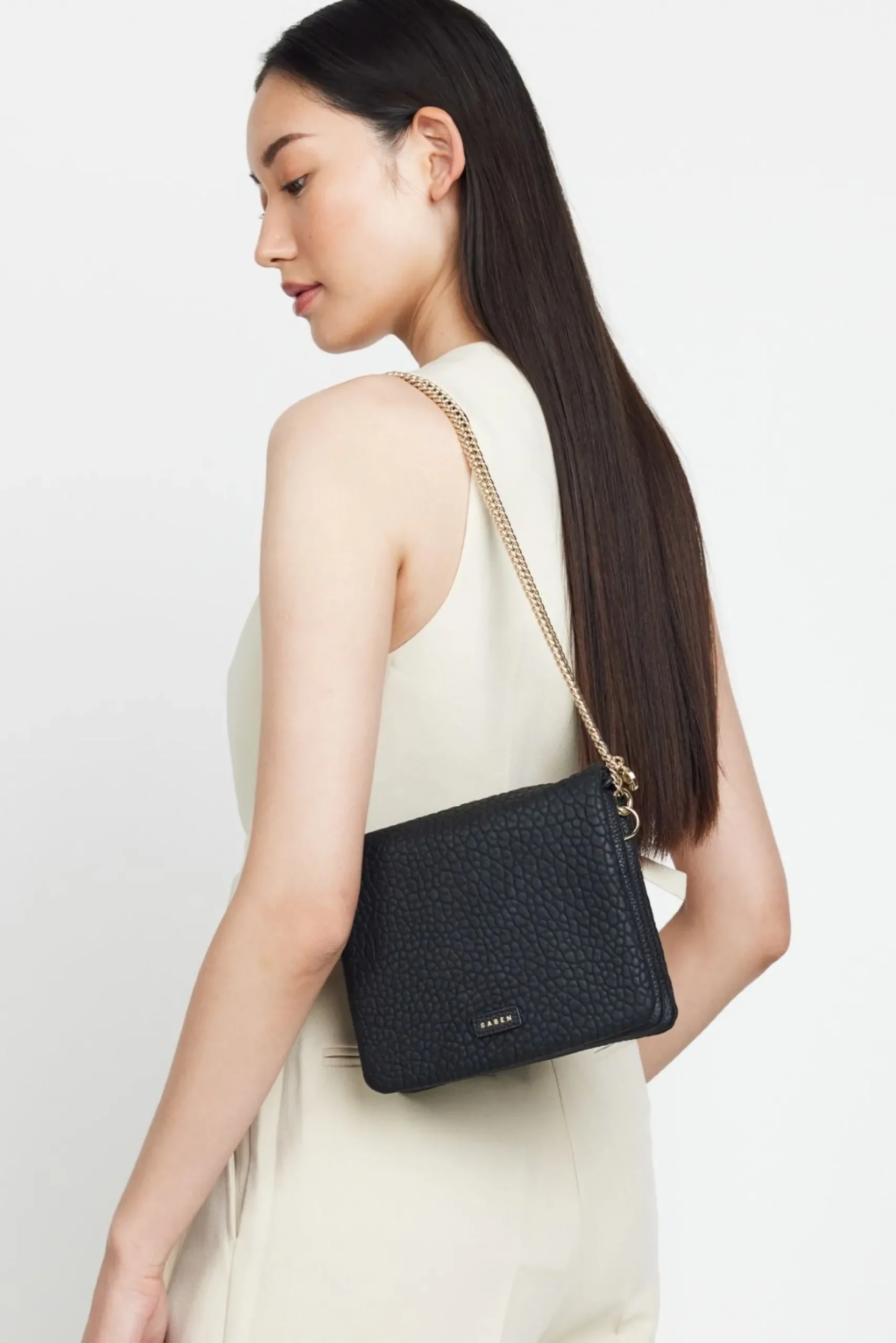 SABEN Fox Crossbody Bag - Black Bubble