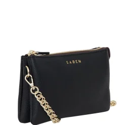 SABEN Lily Mini Bag - Black + Gold Curb Chain