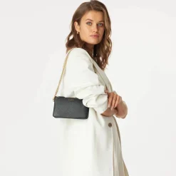 SABEN Lily Mini Bag - Black + Gold Curb Chain
