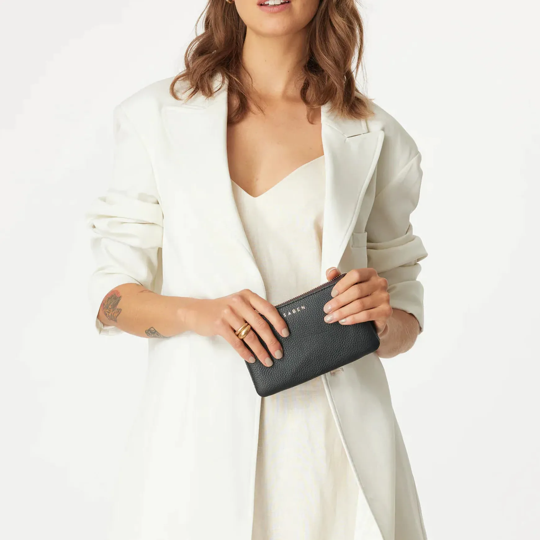 SABEN Lily Mini Bag - Black + Gold Curb Chain