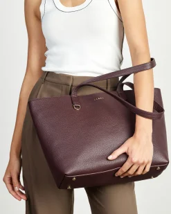 Saben Tilbury Shoulder Bag - Merlot + Bronze