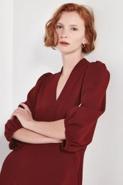 Shjark The Swinton Dress - Merlot | PRE ORDER ARRIVING APRIL/MAY