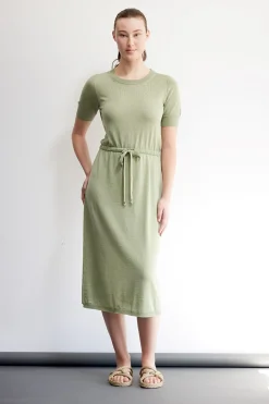 Standard Issue Merino Drawstring Dress - Celadon