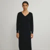 Standard Issue Merino V Neck Dress - Black
