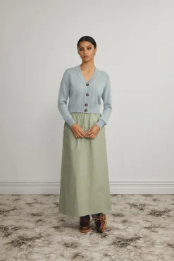 Standard Issue Merino V Neck Cardigan - Powder