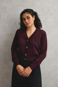 Standard Issue Merino V Neck Cardigan - Black