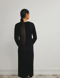 Standard Issue Merino V Neck Dress - Black