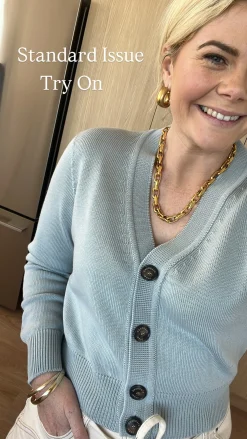 Standard Issue Merino V Neck Cardigan - Powder