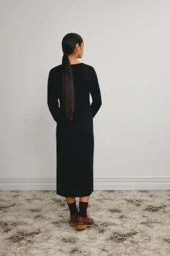 Standard Issue Merino V Neck Dress - Black