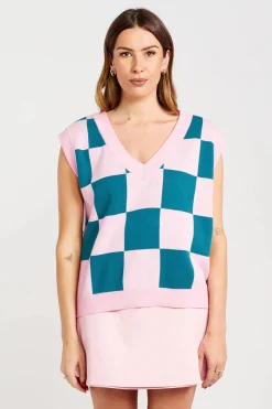 Thing Thing Check It Vest - Teal Candy