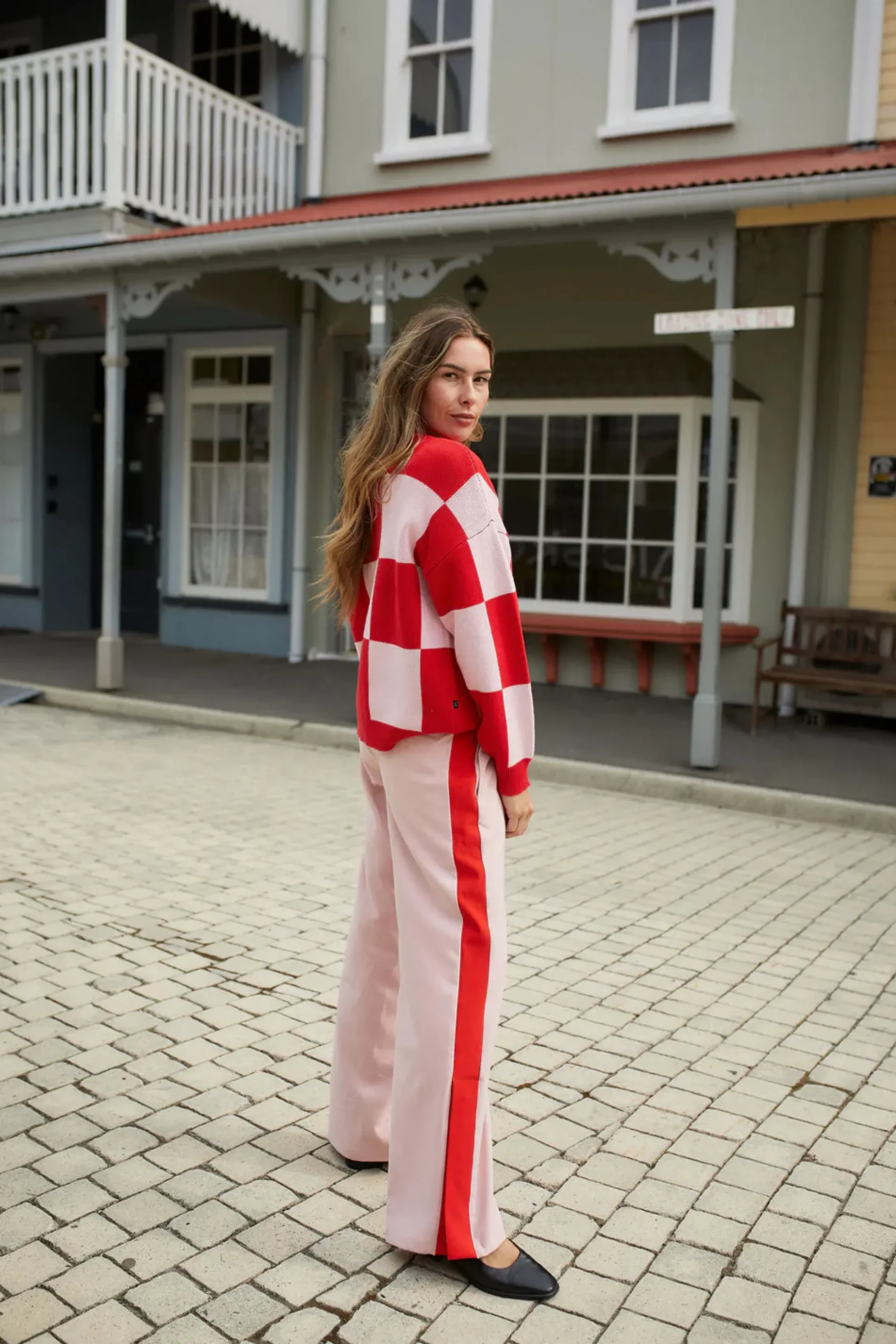 Thing Thing Cleo Check It Jumper - Pinky Tomato