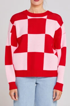 Thing Thing Cleo Check It Jumper - Pinky Tomato