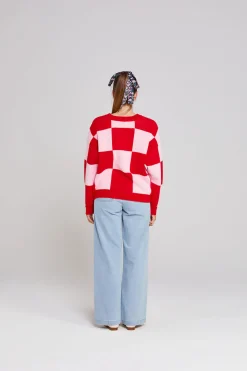 Thing Thing Cleo Check It Jumper - Pinky Tomato