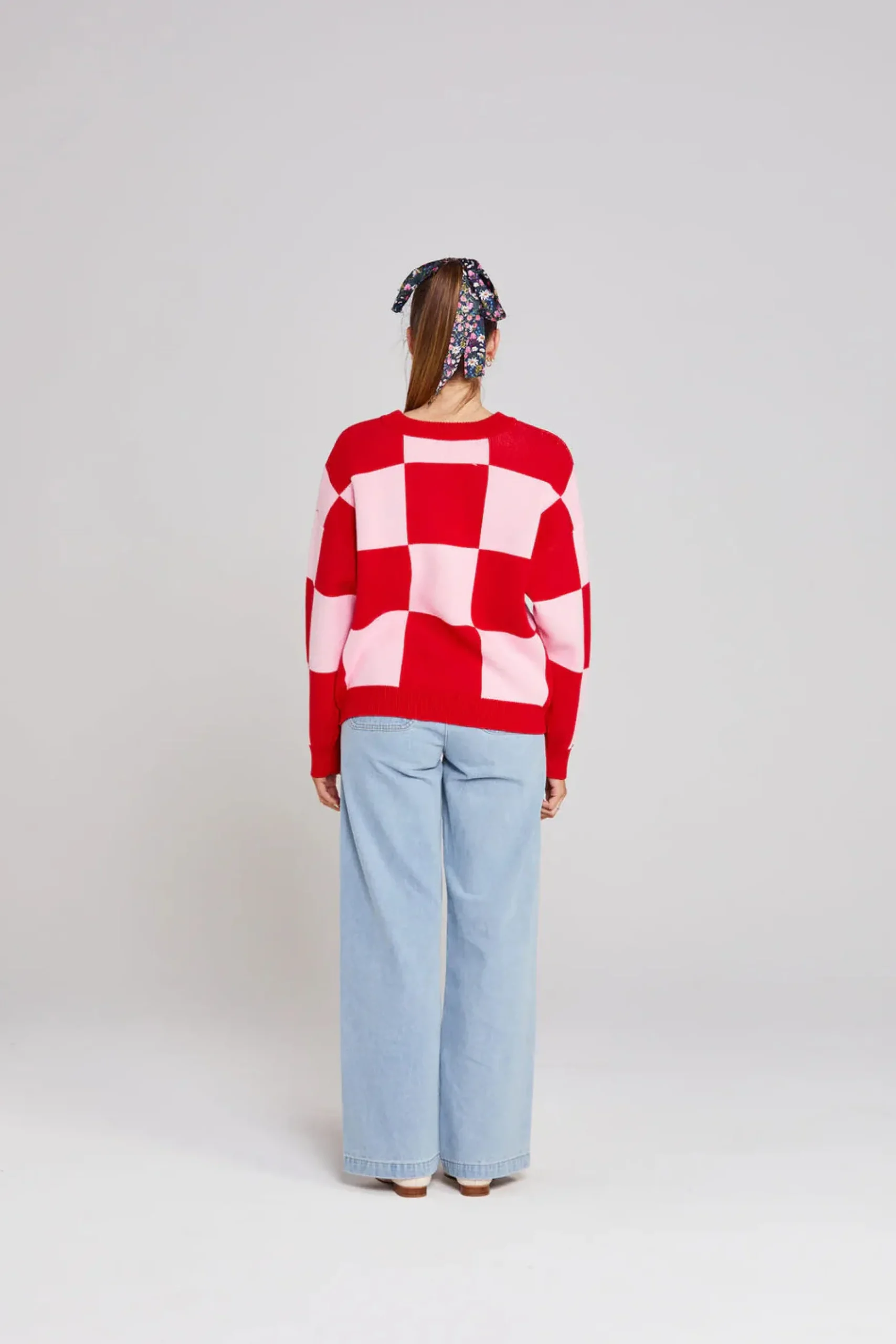 Thing Thing Cleo Check It Jumper - Pinky Tomato