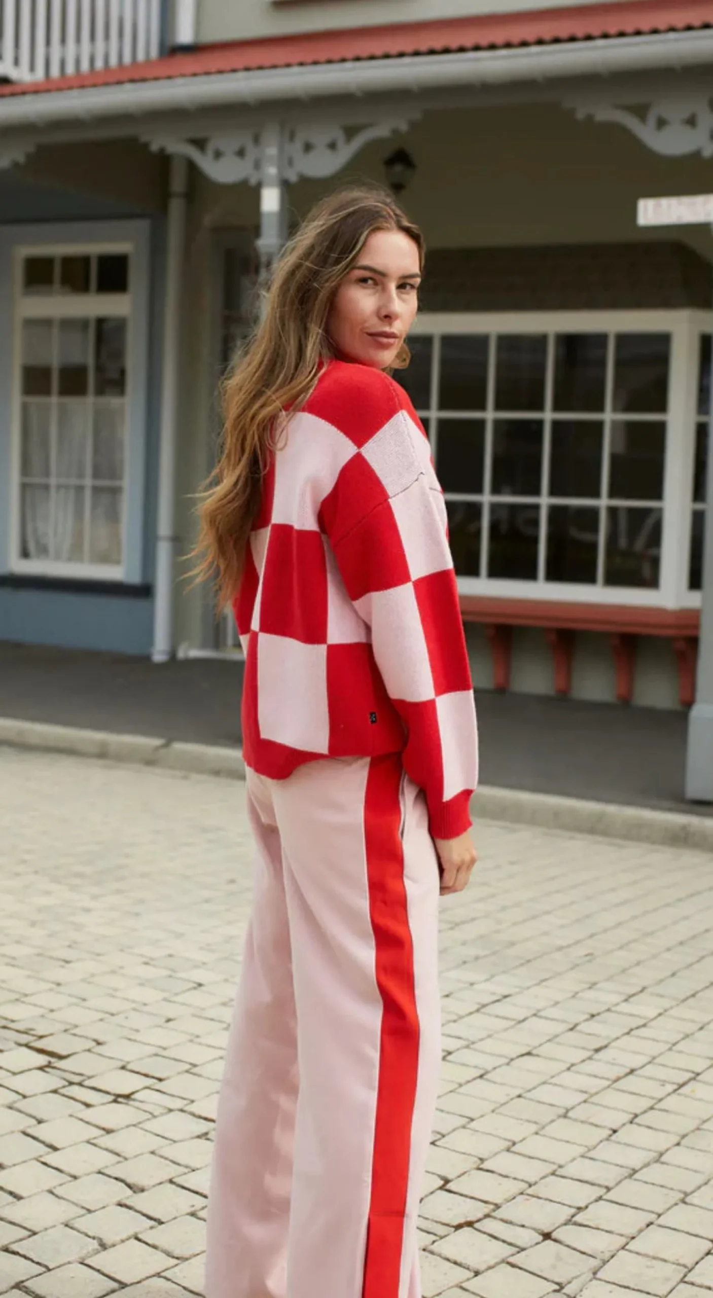 Thing Thing Cleo Check It Jumper - Pinky Tomato