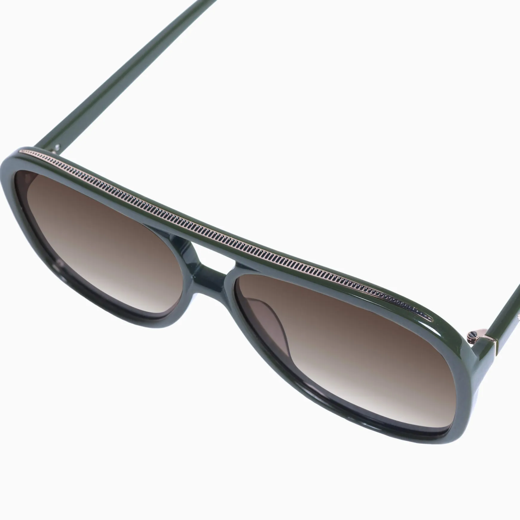 Valley Eyewear Bang - Army Green with Gold Metal Trim