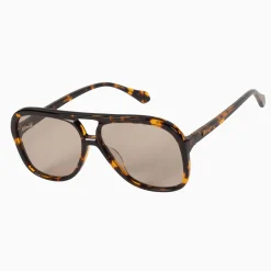 Valley Eyewear Bang - Dark Tortoise with Matte Black Metal Trim/Light Brown Lens