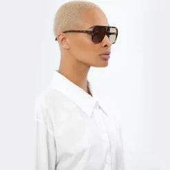 Valley Eyewear Bang - Dark Tortoise with Matte Black Metal Trim/Light Brown Lens