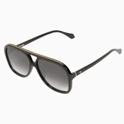 Valley Eyewear Bang - Gloss Black with Matte Black Metal Trim Gradient Lense