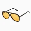 Valley Eyewear Bang - Gloss Black with Gold Metal Trim, Orange Lense Arriving March 15