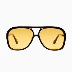 Valley Eyewear Bang - Gloss Black with Gold Metal Trim, Orange Lense Arriving March 15