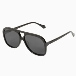 Valley Eyewear Bang - Gloss Black w. Matte Black Metal Trim / Black Lens