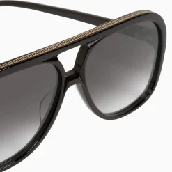 Valley Eyewear Bang - Gloss Black with Matte Black Metal Trim Gradient Lense