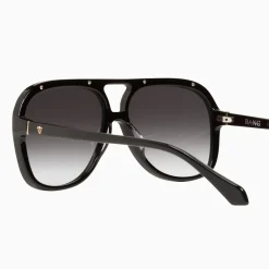 Valley Eyewear Bang - Gloss Black with Matte Black Metal Trim Gradient Lense