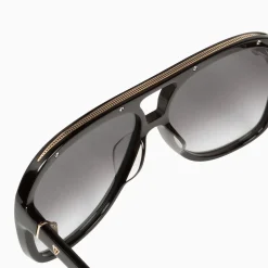 Valley Eyewear Bang - Gloss Black with Matte Black Metal Trim Gradient Lense