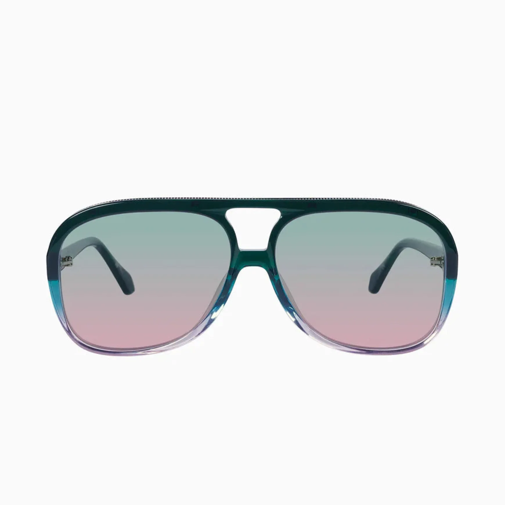 Valley Eyewear Bang Bang - Forest Green Fade To Rose w. Gold Metal / Olive To Rose Gradient Lens