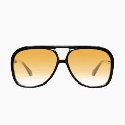 Valley Eyewear Bang Gloss Black w. Matte Black Metal / Orange Gradient Lens