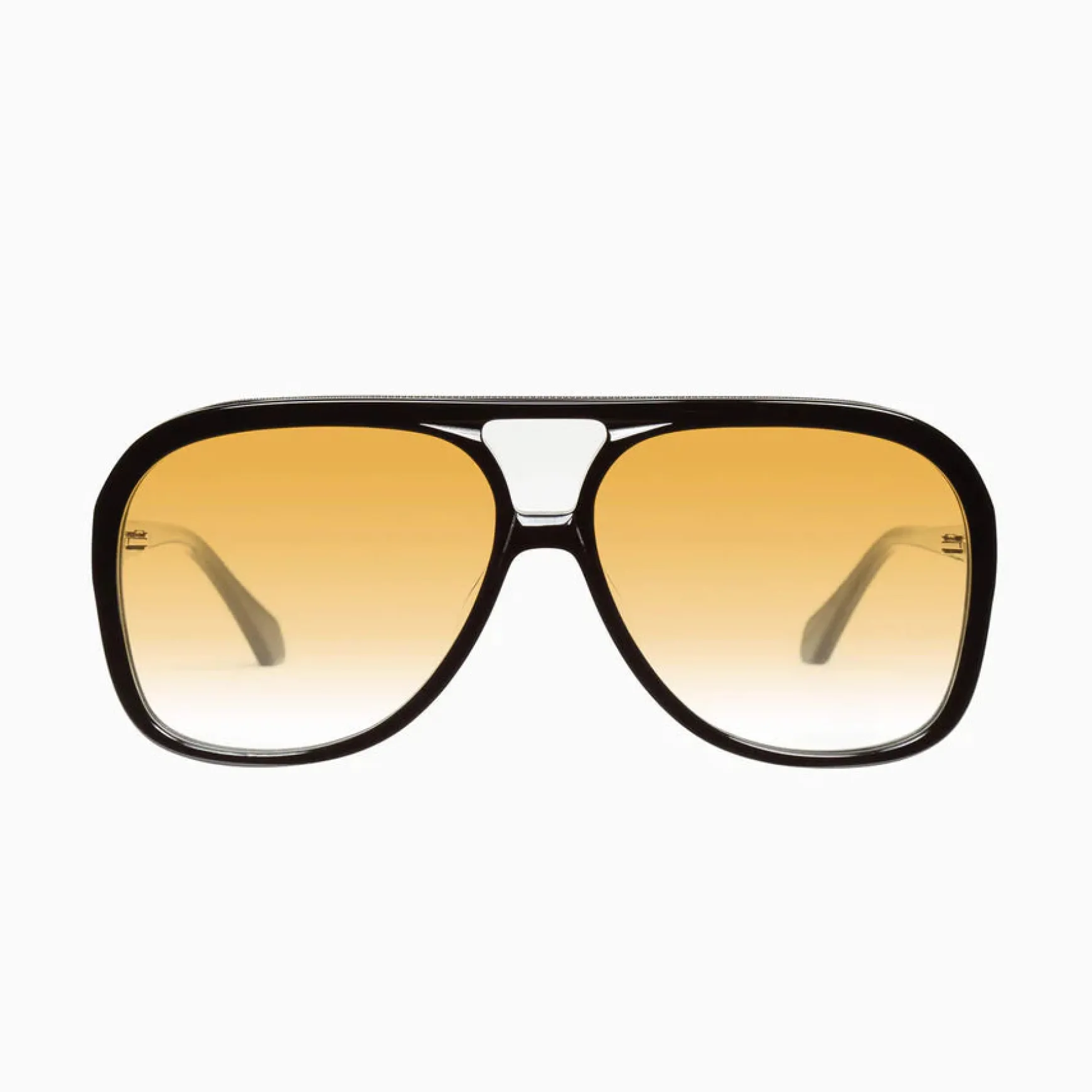 Valley Eyewear Bang Gloss Black w. Matte Black Metal / Orange Gradient Lens