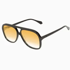 Valley Eyewear Bang Gloss Black w. Matte Black Metal / Orange Gradient Lens
