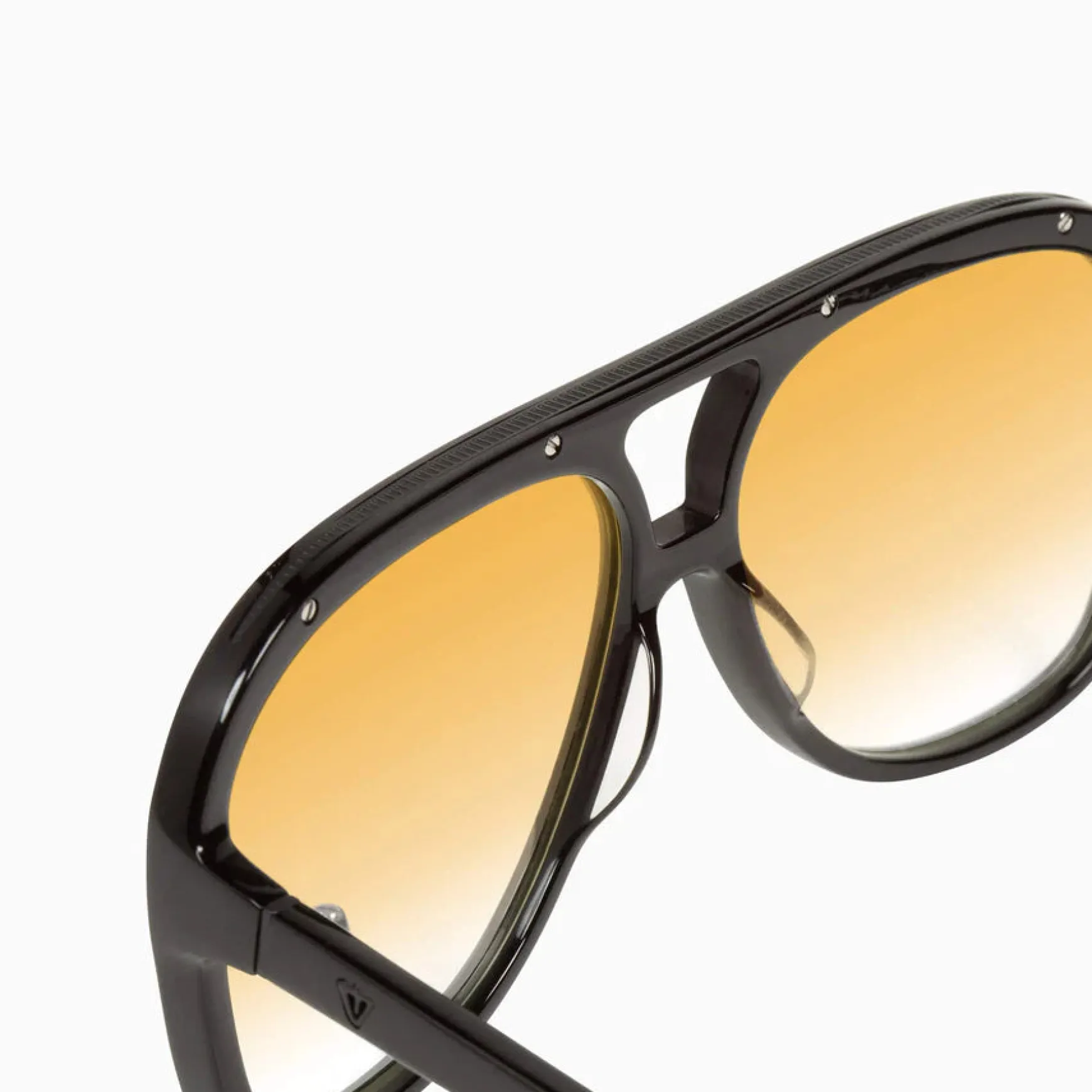 Valley Eyewear Bang Gloss Black w. Matte Black Metal / Orange Gradient Lens
