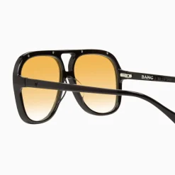 Valley Eyewear Bang Gloss Black w. Matte Black Metal / Orange Gradient Lens