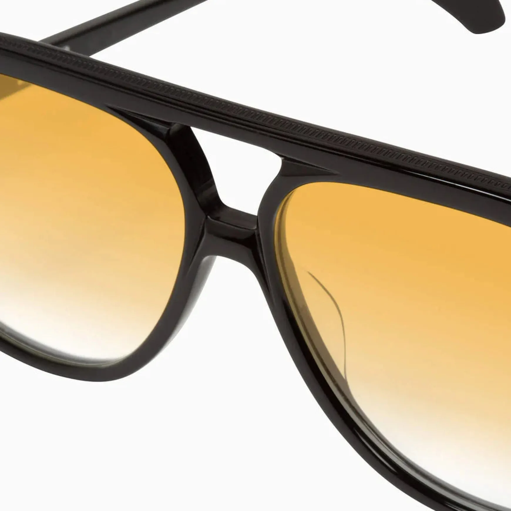 Valley Eyewear Bang Gloss Black w. Matte Black Metal / Orange Gradient Lens