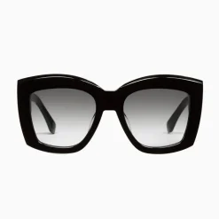 Valley Eyewear Coltrane - Gloss Black with Gold Metal Trim / Black Gradient Lens